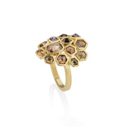 Todd Reed ring in 18k yellow gold, and brown fancy cut diamonds (~2.21ct)